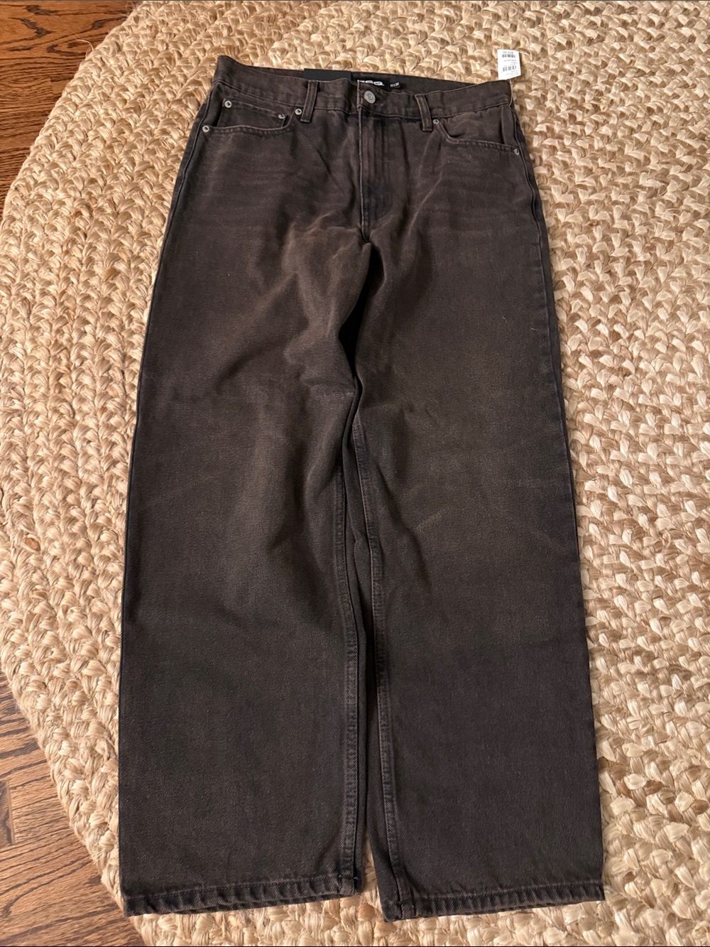 RSQ Men's Relaxed Straight Jeans in Washed Black